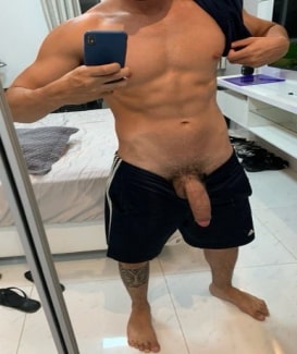 Big cock out of shorts