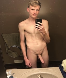 Boy with a big shaved cock
