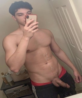Boy with cum on his tummy