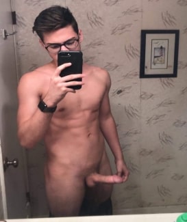 Nude boy with glasses