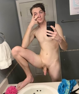 Nude guy with a cut cock