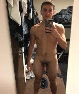 Nude selfie in the mirror