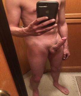 Selfie boy with a big cock