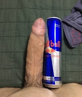 Big cock compared to a can