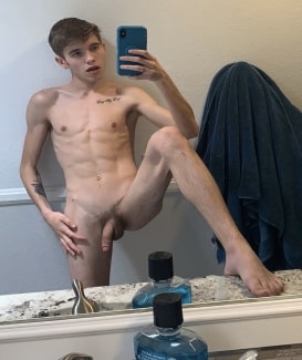 Naked boy with a hairy cock