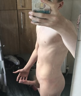 Twink with erected penis