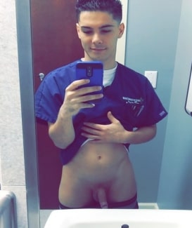 Sexy boy with a shaved cock