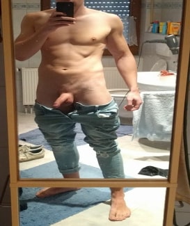 Stud with a shaved cock
