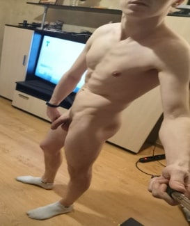 Nude boy with big soft cock