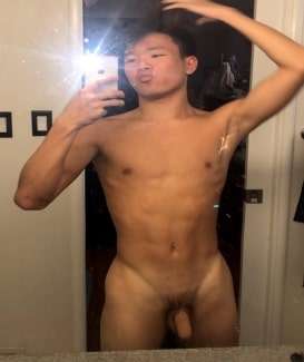 Asian boy with a soft cock