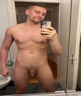 Nude guy with a soft cock
