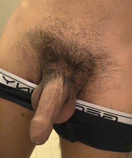 Soft cock with black pubes