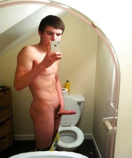 Nude boy with a hard cock
